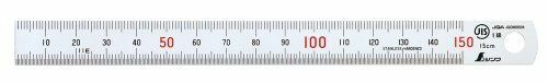 Shinwa measurement straight Silver 13005 15cm from Japan