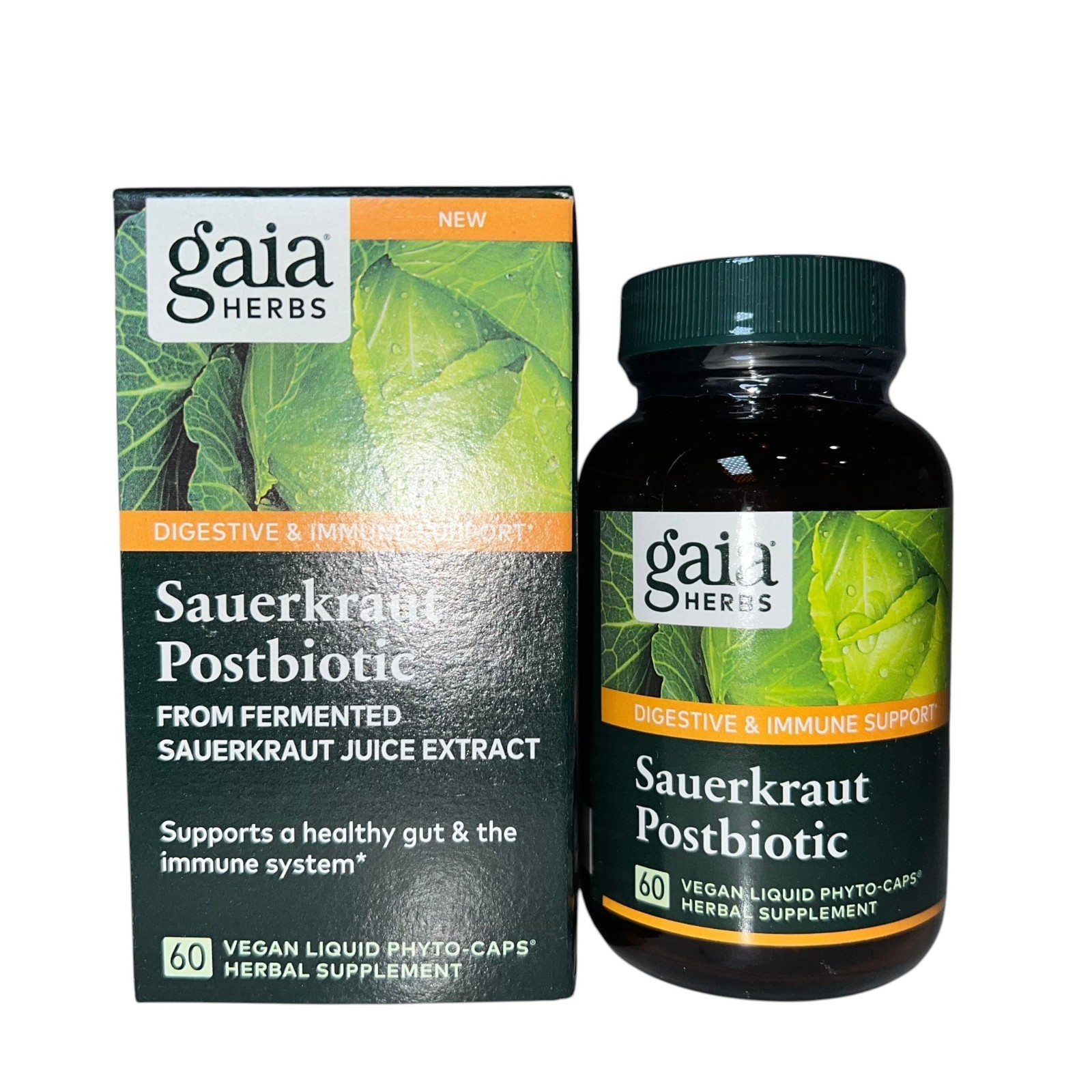 Gaia Herbs Sauerkraut Postbiotic Gut Health & Immune Support Supplement BB 5/27