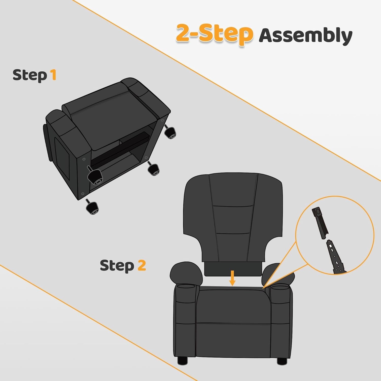 Big Kids Recliner for Ages 3+, Child Reclining Chair, Toddlers Recliner Sofa ...