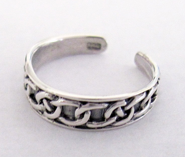 Sterling Silver Celtic chain knot adjustable toe ring