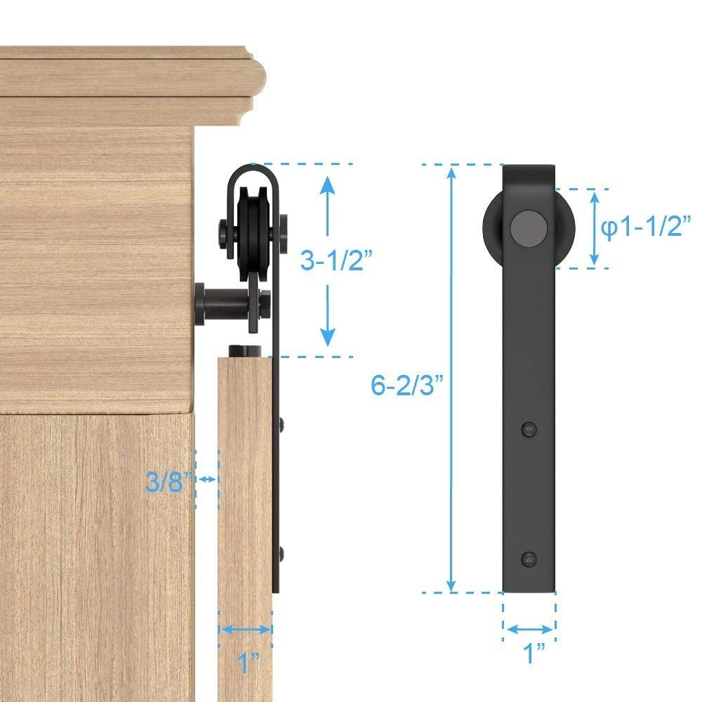 ZEKOO 4FT Super Mini Barn Track Kit (Single Door), " J " Shape