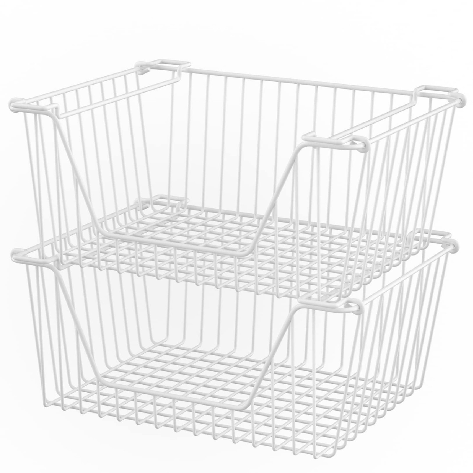Slideep 14'' Large Stackable Storage x 11'' x 6'' - White, 14''-White