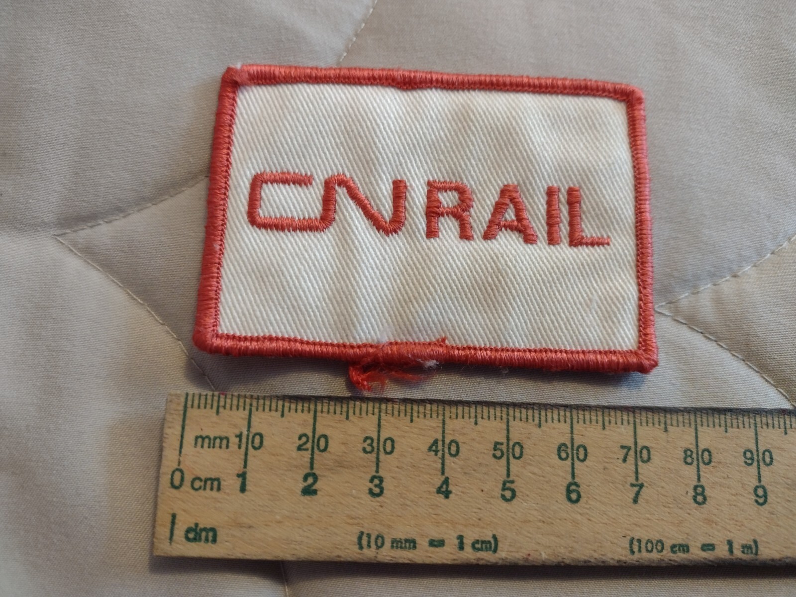 CN Rail Sew on Patch Badge Vintage Red On White
