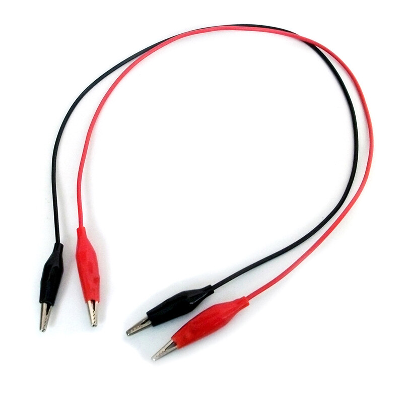2x Test Lead Double Ended Crocodile Alligator Jumper Probe Wire Electrical 40cm