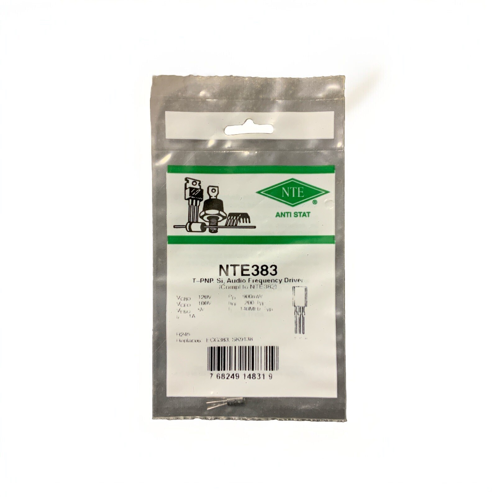NTE383 T-PNP, Si, Audio Frequency Driver R245 ECG383 SK9138