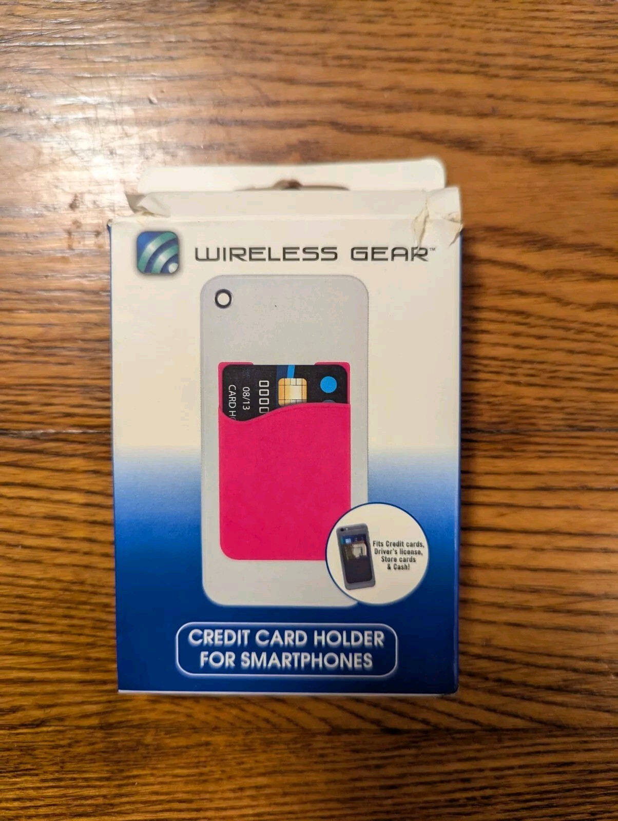 Wireless Gear Credit Card Holder for Smartphones Adhesive ID Money TB817 Pink