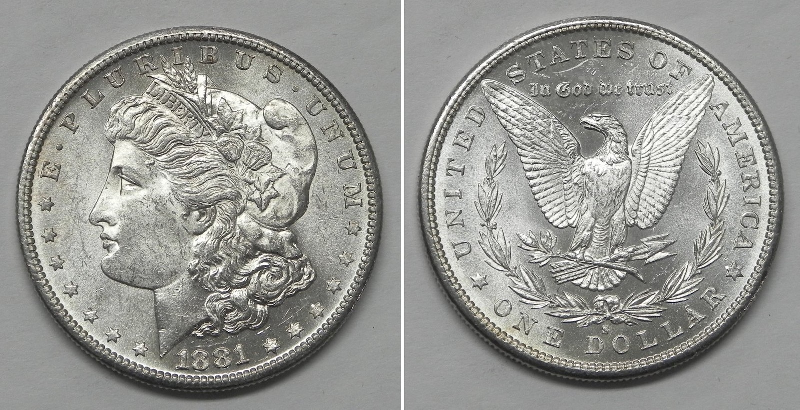 X7404  1881-S Morgan Dollar, Choice BU
