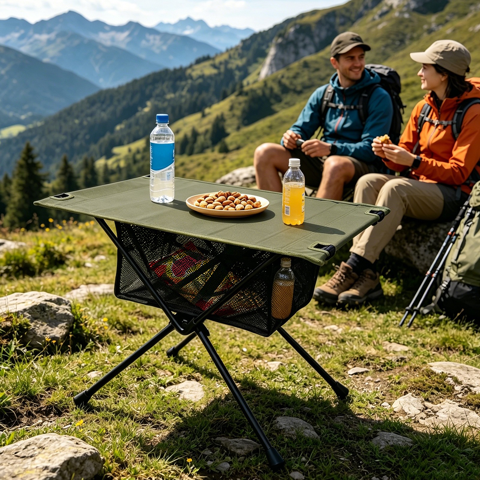 Foldable Camping Table, Outdoor Portable Picnic Table For 1–2 People