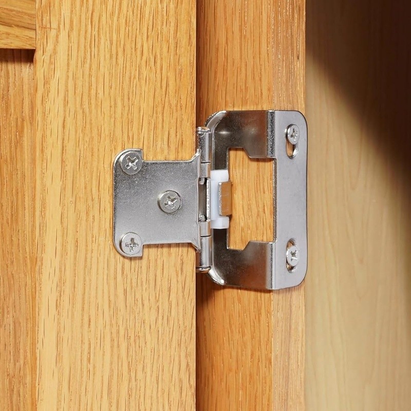 50 Pack Self Closing Brushed Nickel Cabinet Hinges W/ Screws & Bumpers New