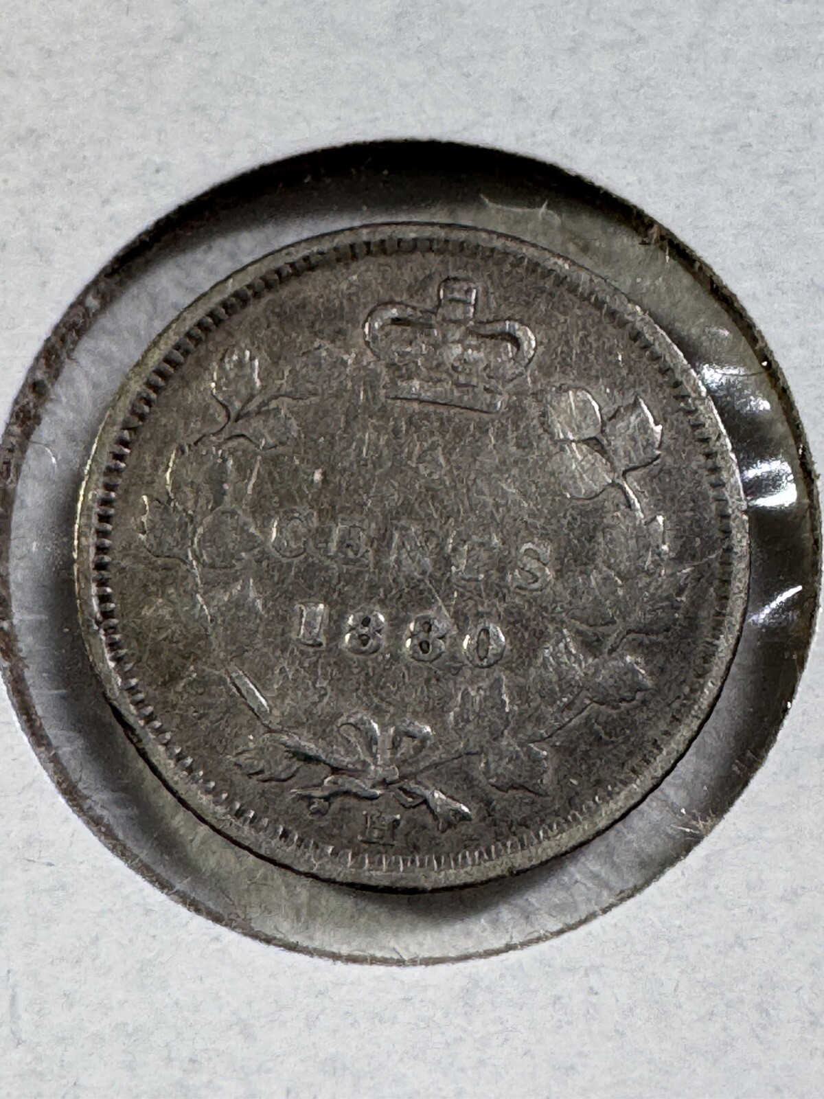 1880-H Canada 5 Cents Silver Coin