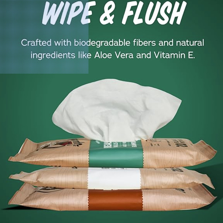 Dr Squatch Beast Wipes Flushable Wet Wipes 20 count Unscented
