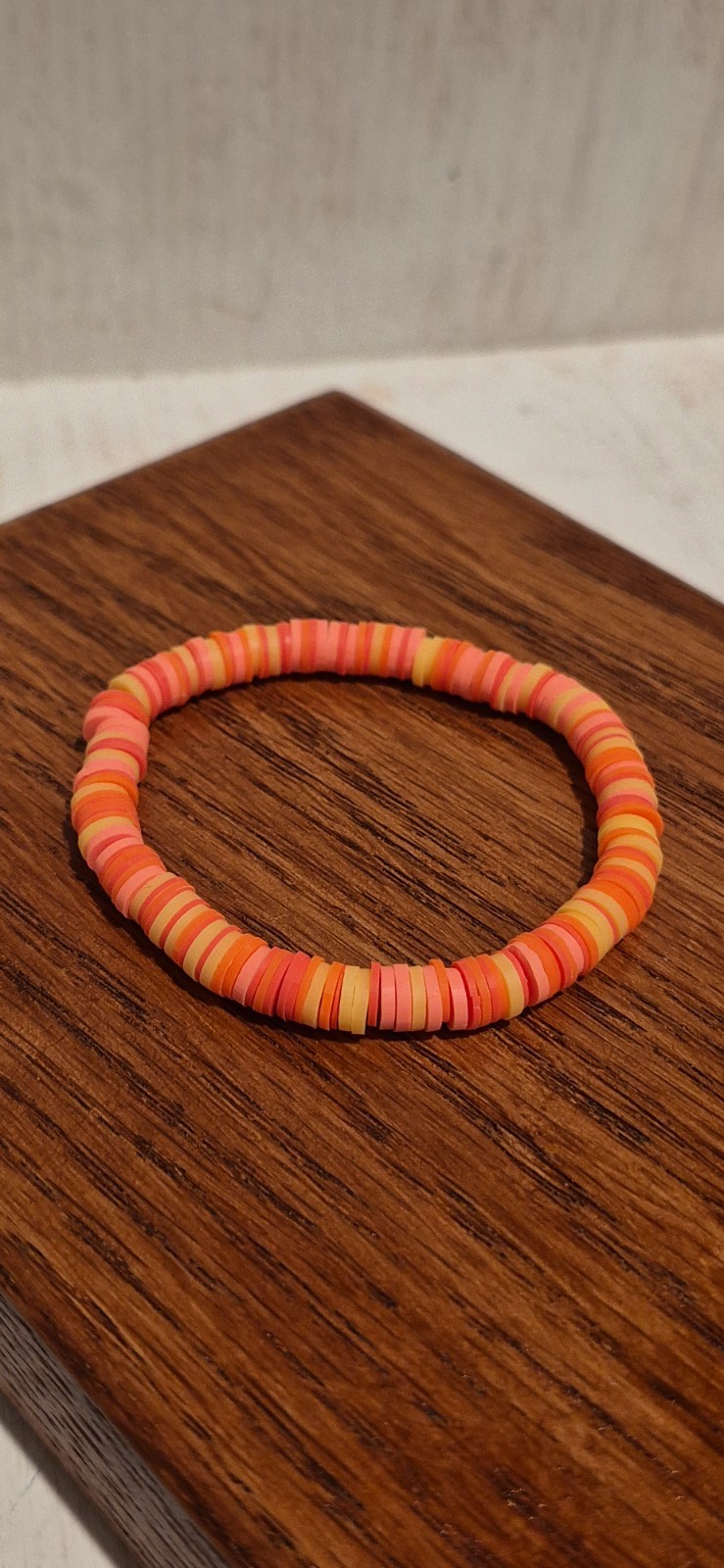 Beautiful Victory Handmade Multi Colored Clay Bead Stretch Bracelet
