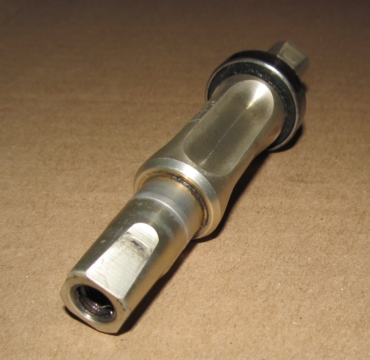 Sampson Topline Titanium Bottom Bracket Spindle 112mm w/ One Bearing