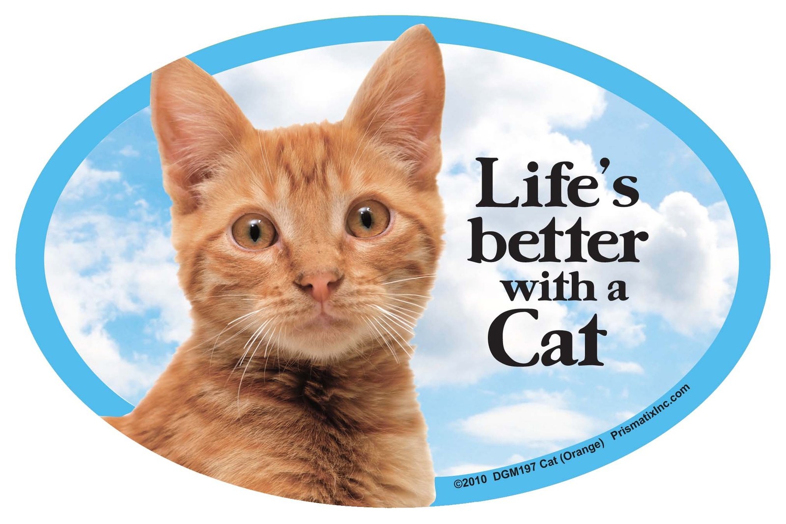 Prismatix Decal Cat and Dog Magnets, Cat, Orange Medium,