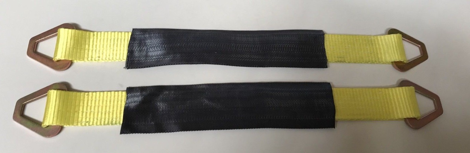 SET OF 4 - 4' AXLE STRAPS 16K WEB (YELLOW)