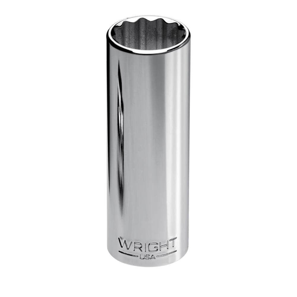 Wright Tool 3614 3/8" Drive Chrome 12 Point Deep Socket SAE 7/16"