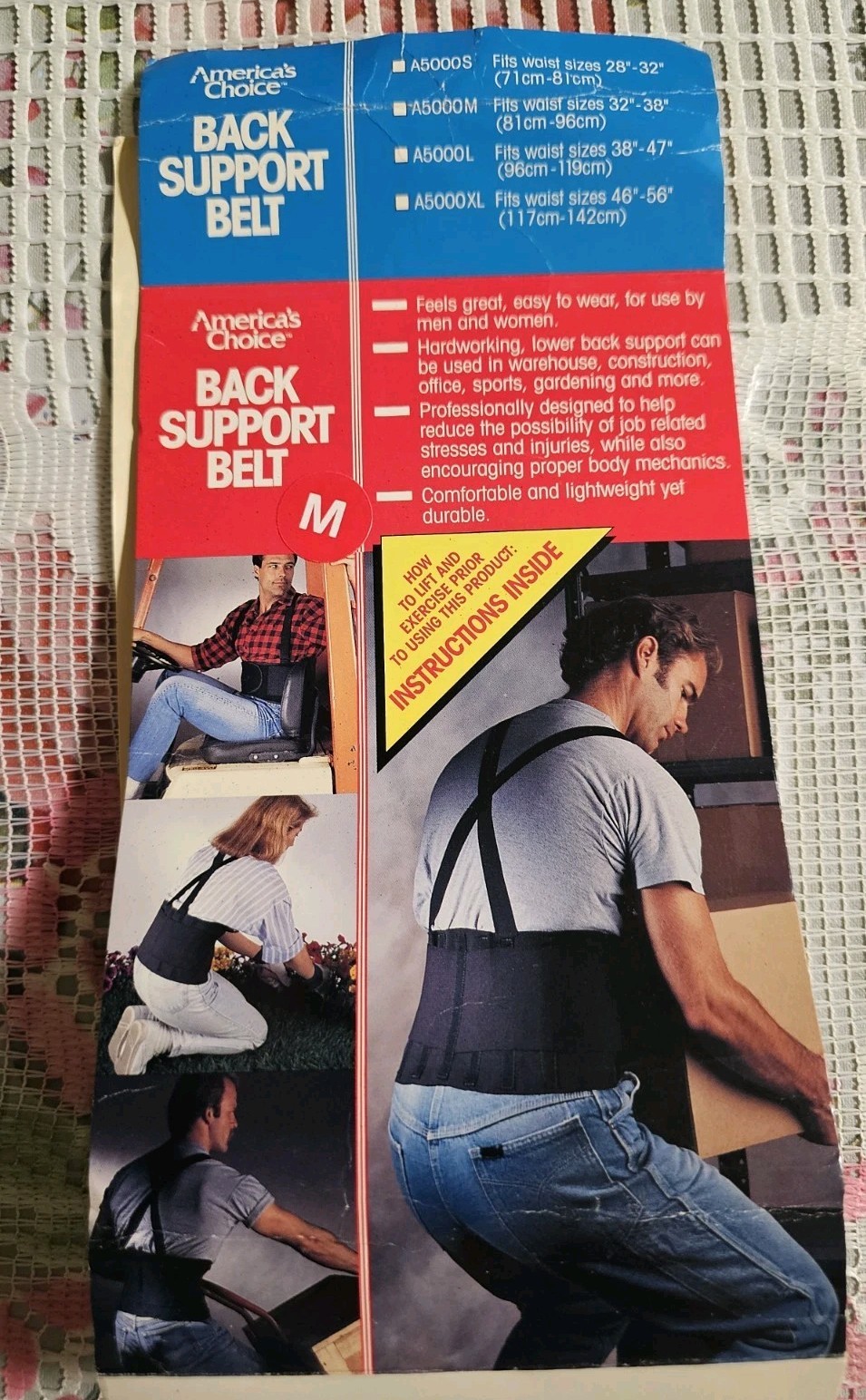 New America's Choice Back Support Belt / Medium / Black Fits 32"-38” Waist Size