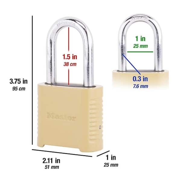 Master Lock 875TLF 1-1/2" Outdoor Combination Lock Resettable, 2PC (NEW SEALED)