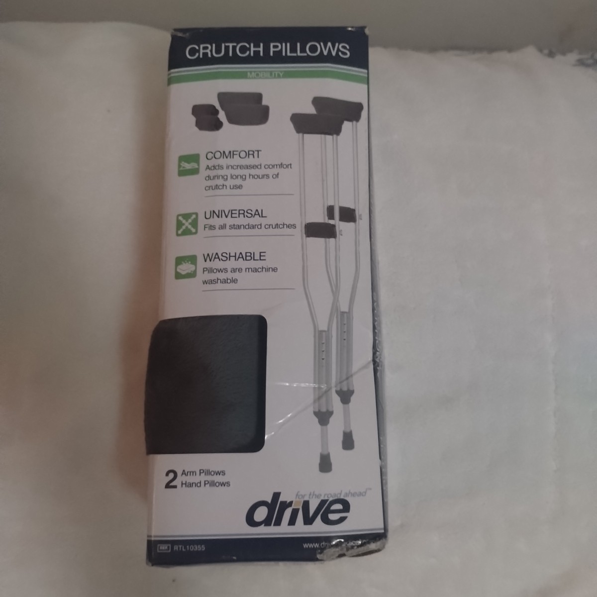 Crutches Accessory Kit Medical DRIVE Grey Arm Cushions Hand Grips Tips RTL10395