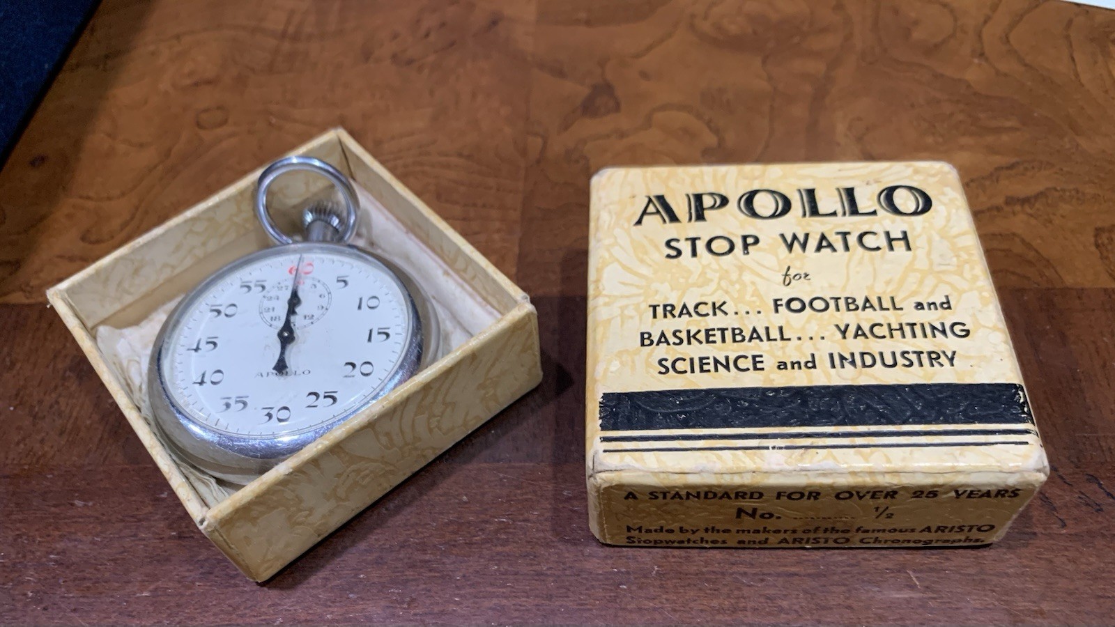 Vintage 1960s Aristo Apollo Stop Watch With Original Box Excellent