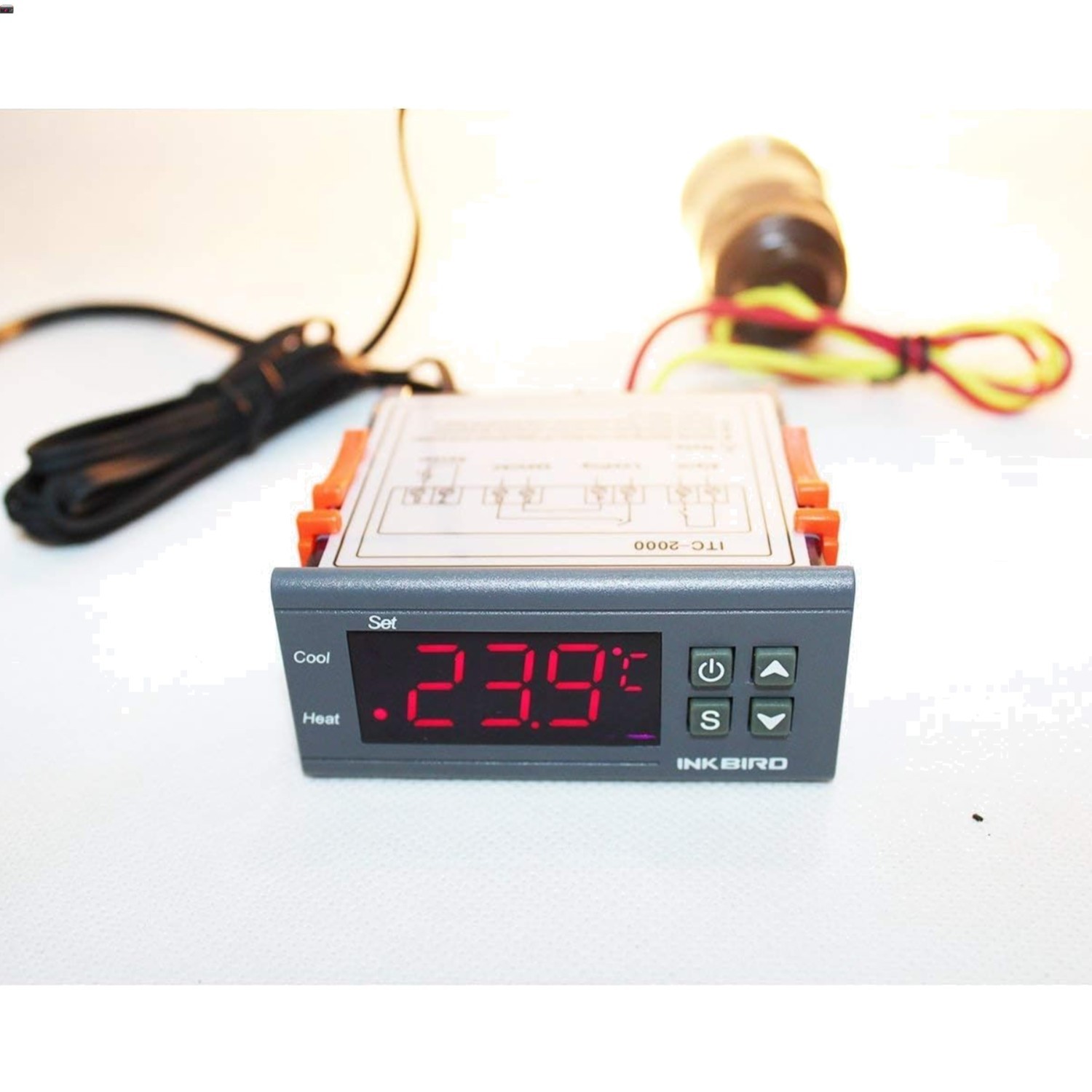Dual Stage DV 12V Digital Temperature Controller Fahrenheit Thermostat Heatin...