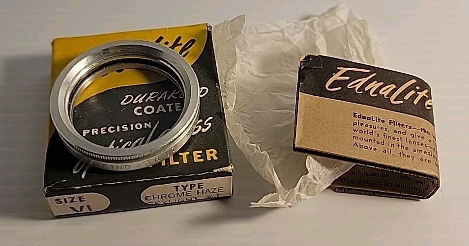 Vtg EdnaLite Precision Optical Glass Filter Adapter Ring  #Ser VI NO61 Orig.