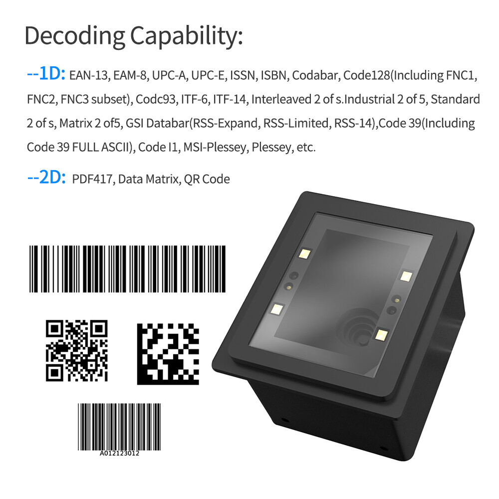 Embedded Barcode Scanner Self-Induction 1D/2D/QR Bar Code Reader Module F7C1