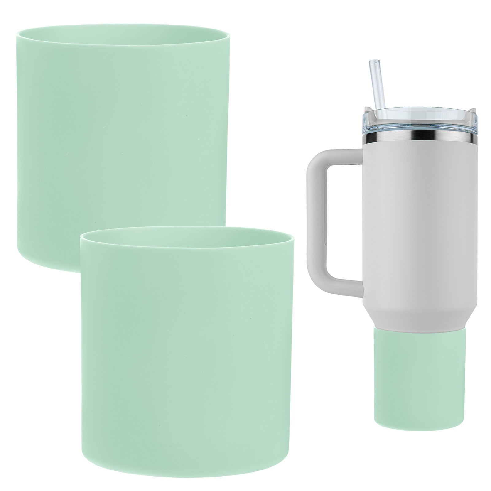 Silicone Water Bottle Boot [2PCS] - Anti-Slip Protective Sleeve [Light Green]