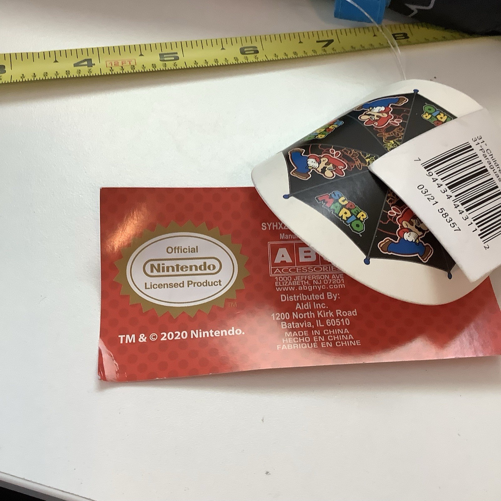 Nintendo Super Mario Folding Umbrella New With Tags