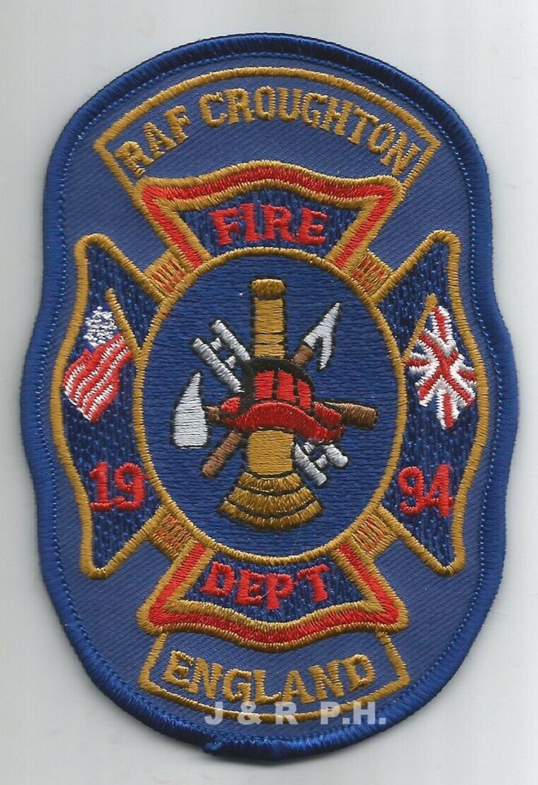 R.A.F. Croughton  Fire Dept., England (3" x 4.5" size) fire patch