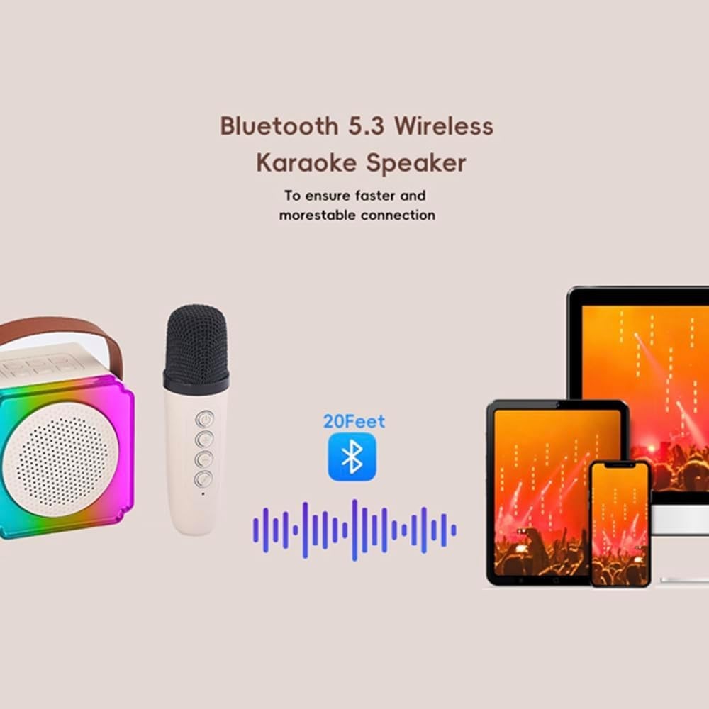 Lightweight Bluetooth Karaoke Machine with Fun Voice Effects - For All Ages