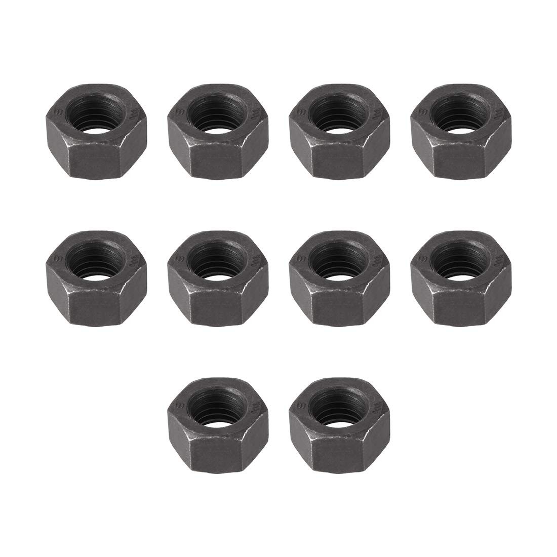 uxcell Hex Nuts, M12x1.75mm Metric Coarse Thread Hexagon M12x1.75mm, Black