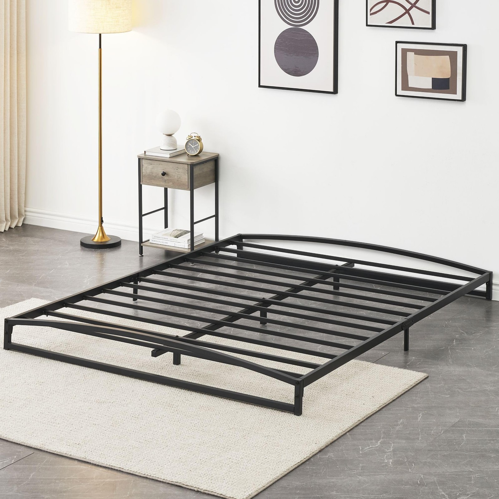 Twin/Full/Queen Size Bed Frame 6"/10" Metal Platform Bed Frame W/Storage Heavy D
