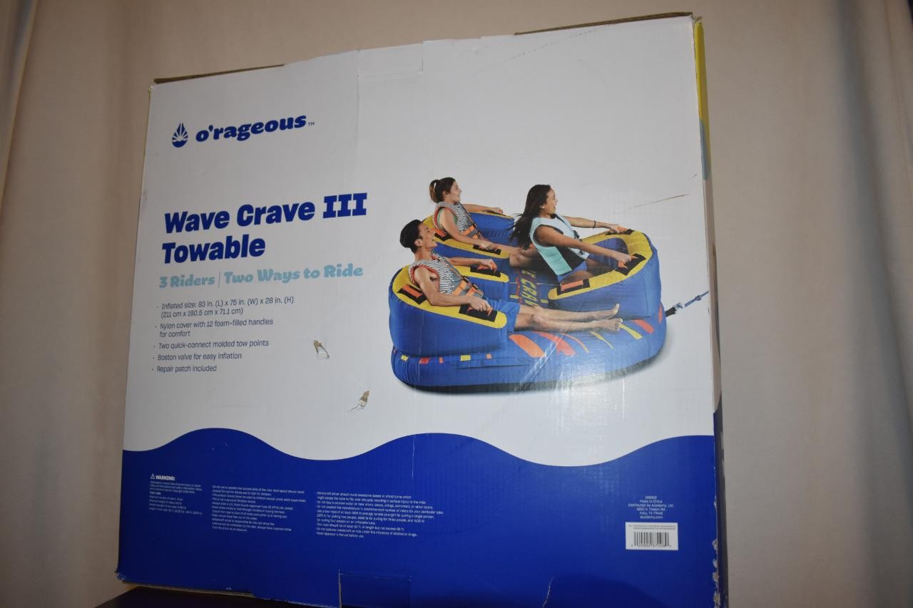 O'Rageous Wave Crave III 3-Person Towable Tube 166922 NIB