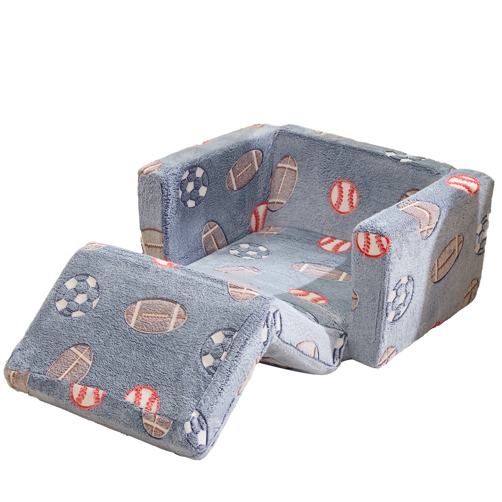 Foldable Sofa Bed with Night Glow – 2-in-1 Convertible Children’s Lounge Chair
