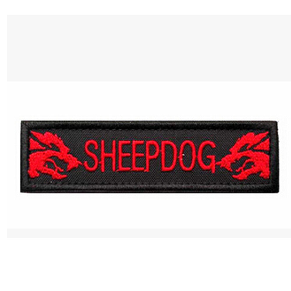 2PCS SHEEPDOG TAB K-9 EMBROIDERY ARMY MILITRAY HOOK LOOP PATCH BADGE RED DARK