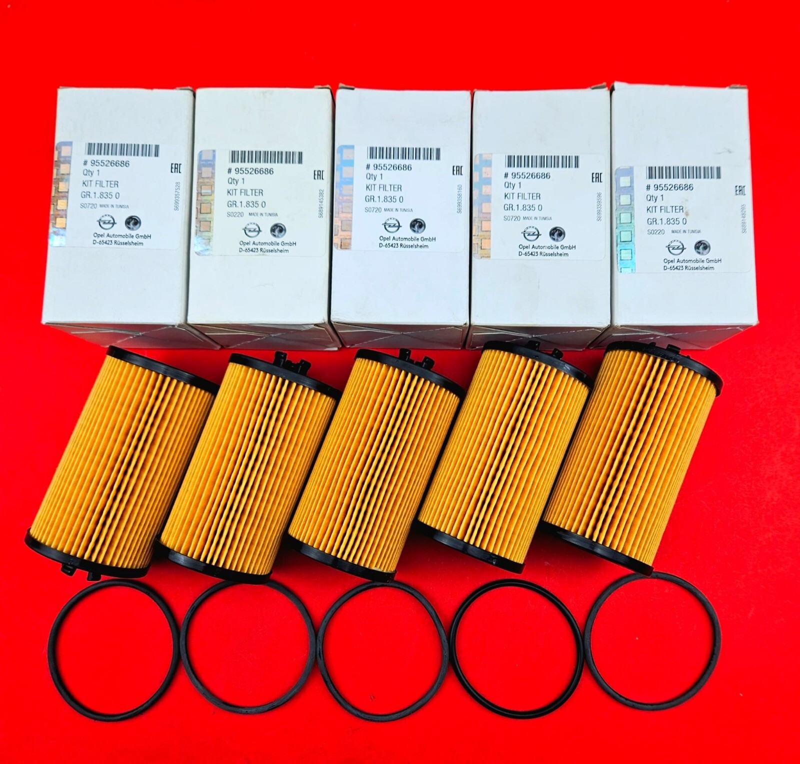 5X Original Opel Oil Filters Astra, Vectra, Corsa, Insignia, Zafira - 95526686