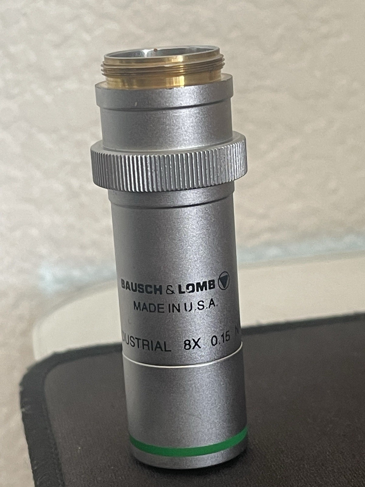 Bausch & Lomb Made In USA Industrial 8x.15 N.A Microscope Objective Lens Cloudy