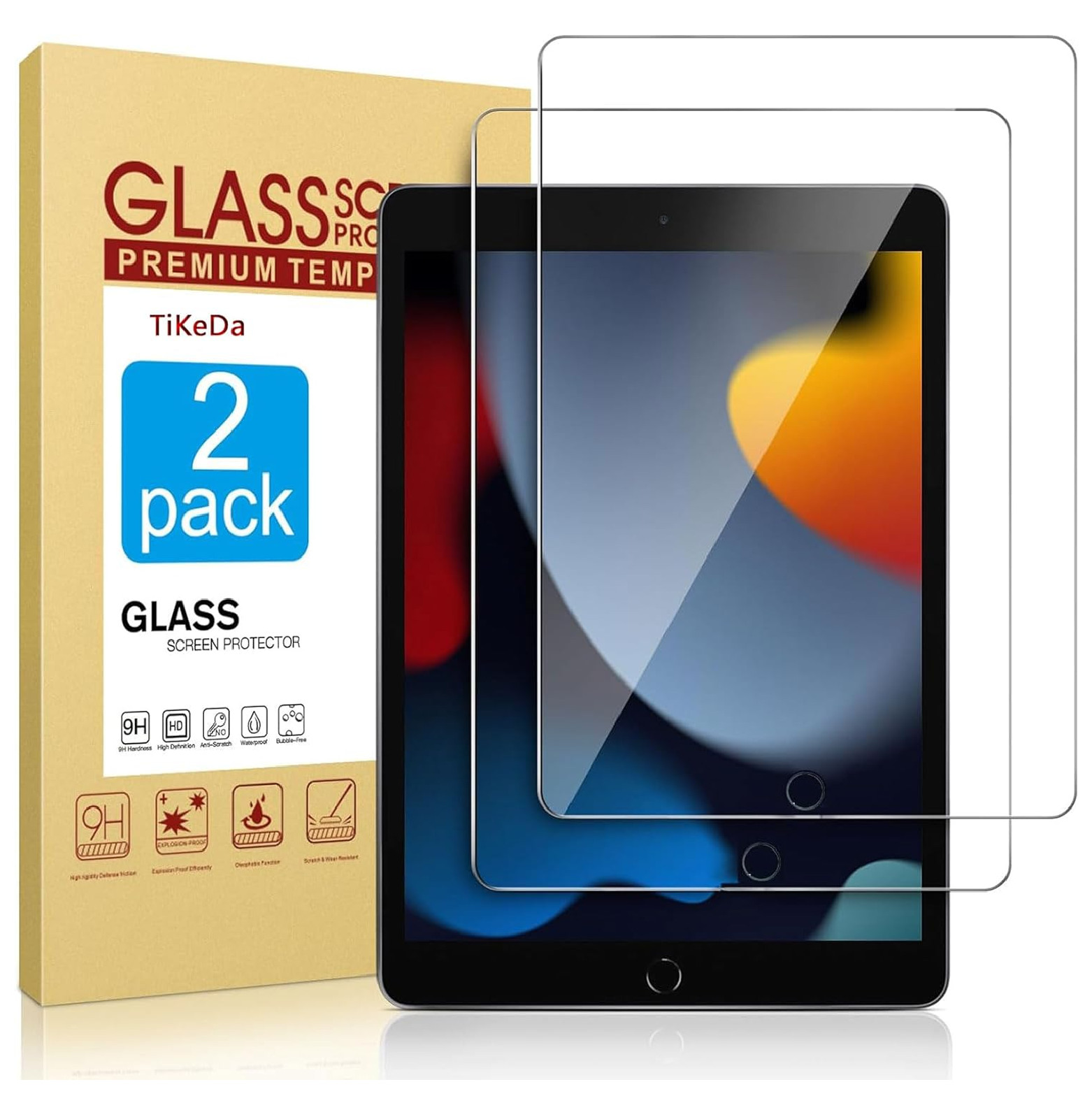 2 Pack Screen Protector for iPad 9th 8th 7th Generation 10.2 Inch,Tempered Glass