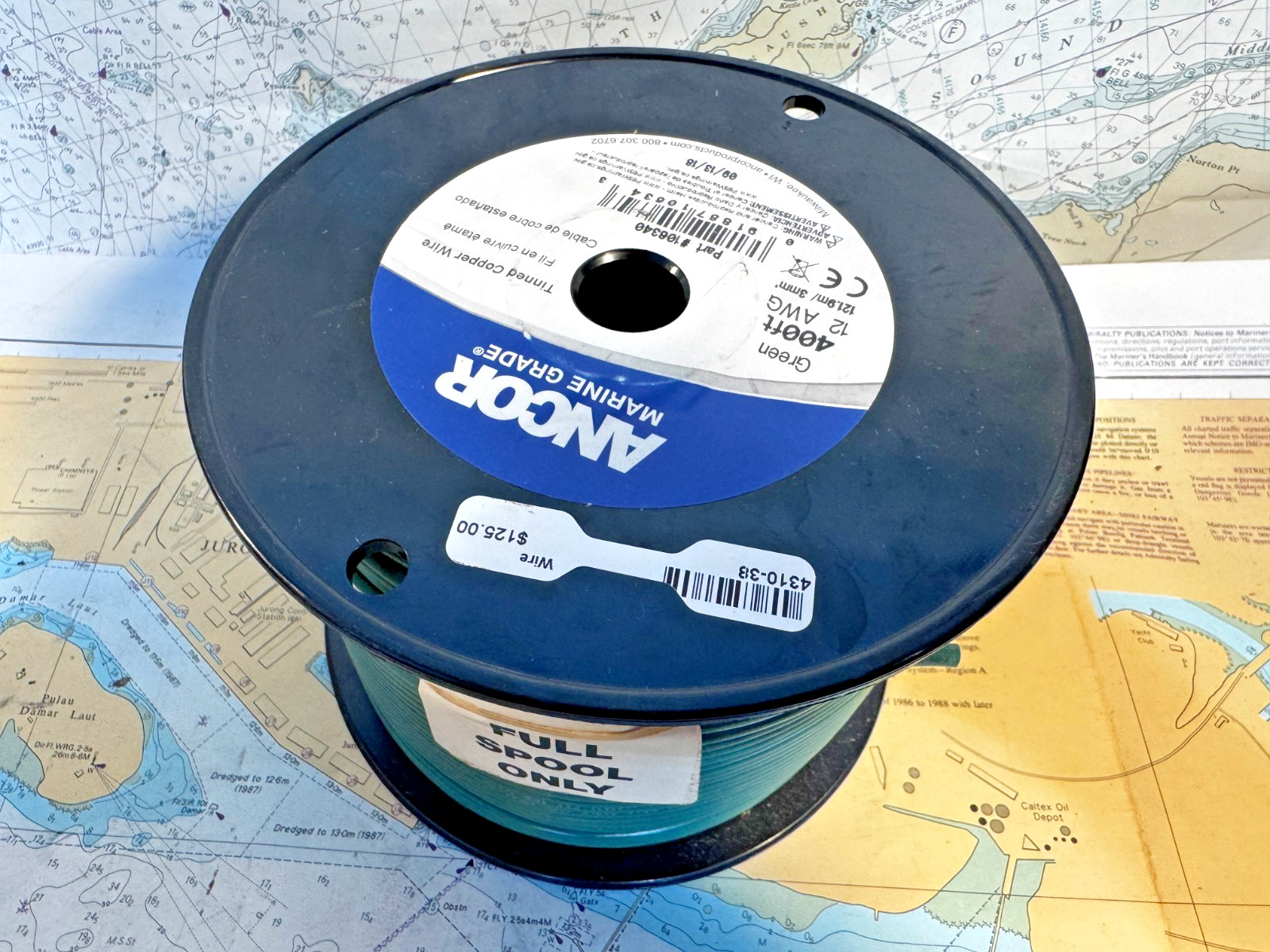 Ancor 106340 Tinned Copper Wire, 12 AWG (3mm2), Green - 400ft