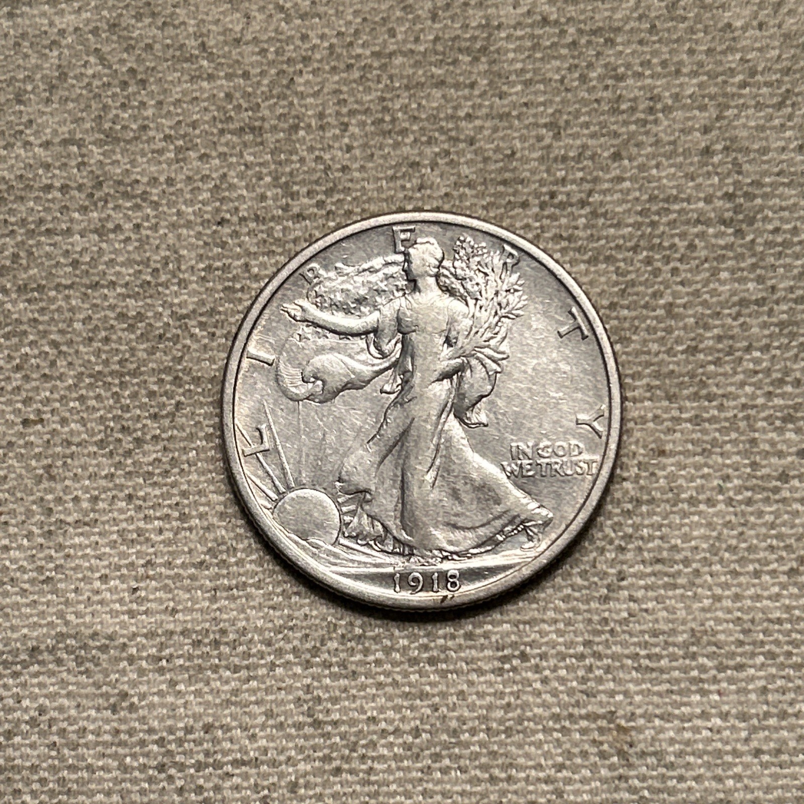 1918 WALKING LIBERTY HALF DOLLAR F-VF JY 550-59