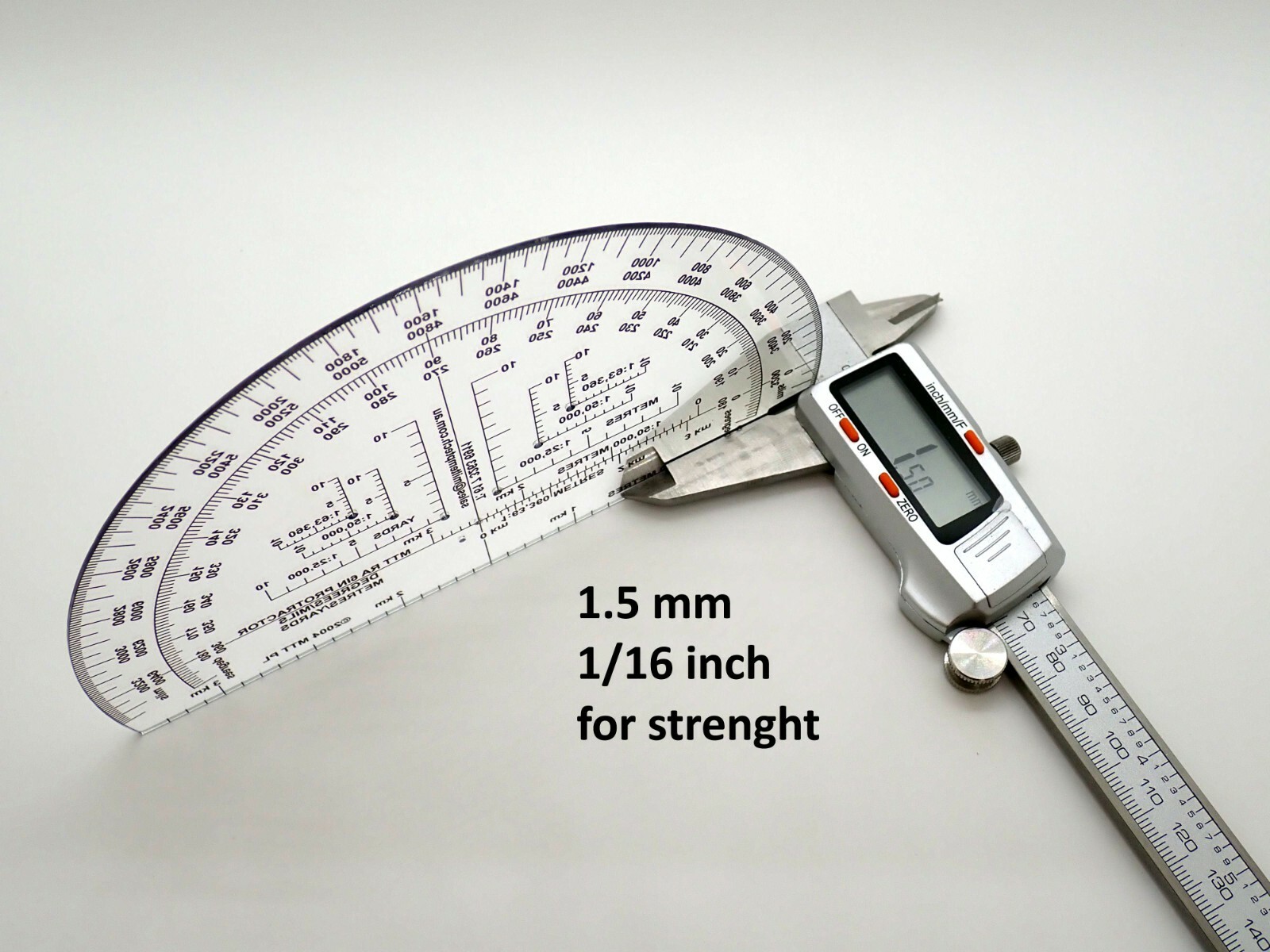 RA Degrees Mils Meters Yards Protractor