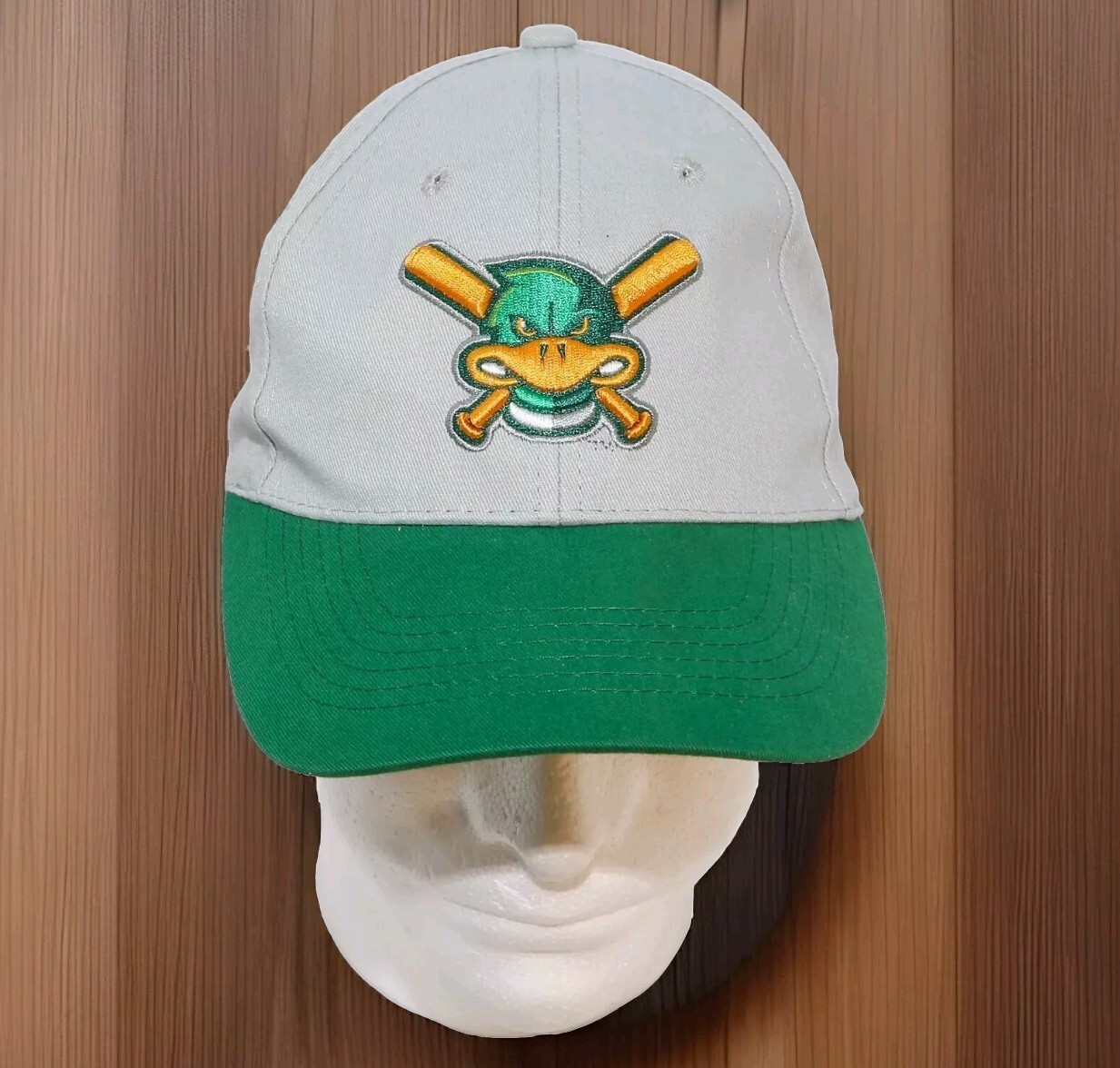 Madison Mallards Baseball Cap Grey Green  adjustable cap hat hook and loop