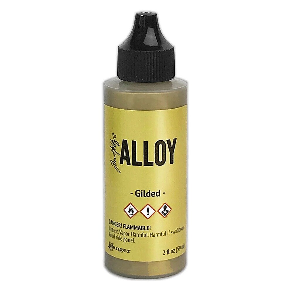 Ranger, Tim Holtz, Alcohol Ink, Alloy Metallic, Gilded Ink, 2 fl oz, Gold Ink