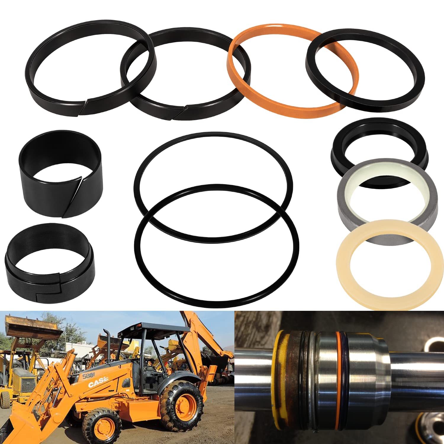 For Case Hydraulic Cylinder Seal Kits 1543252C1 G109452 G102404 1.5” Rod 3” Bore