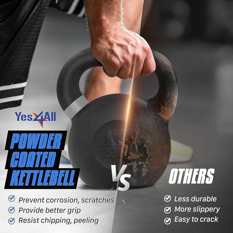 Solid Cast Iron Kettlebell 26Lbs Non-Slip Handle Strength Training Fitness New