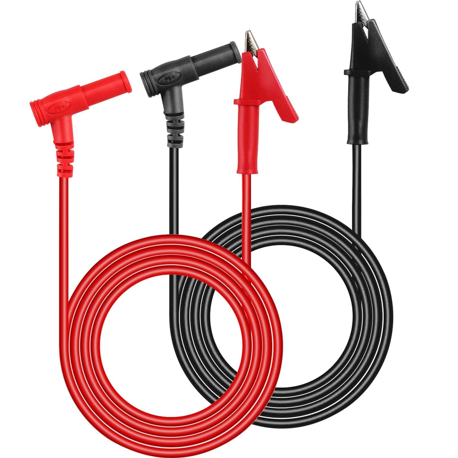 Multimeter Alligator Clips Test Leads,3Ft 600V/1000V Heavy Duty Black-Red