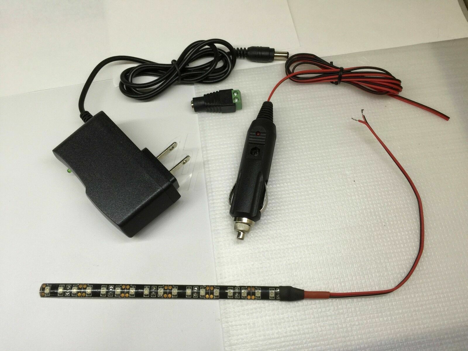 UV Ultra Violet Black Light Lamp LED Water Proof Strip+12v adaptor AC or DC plug