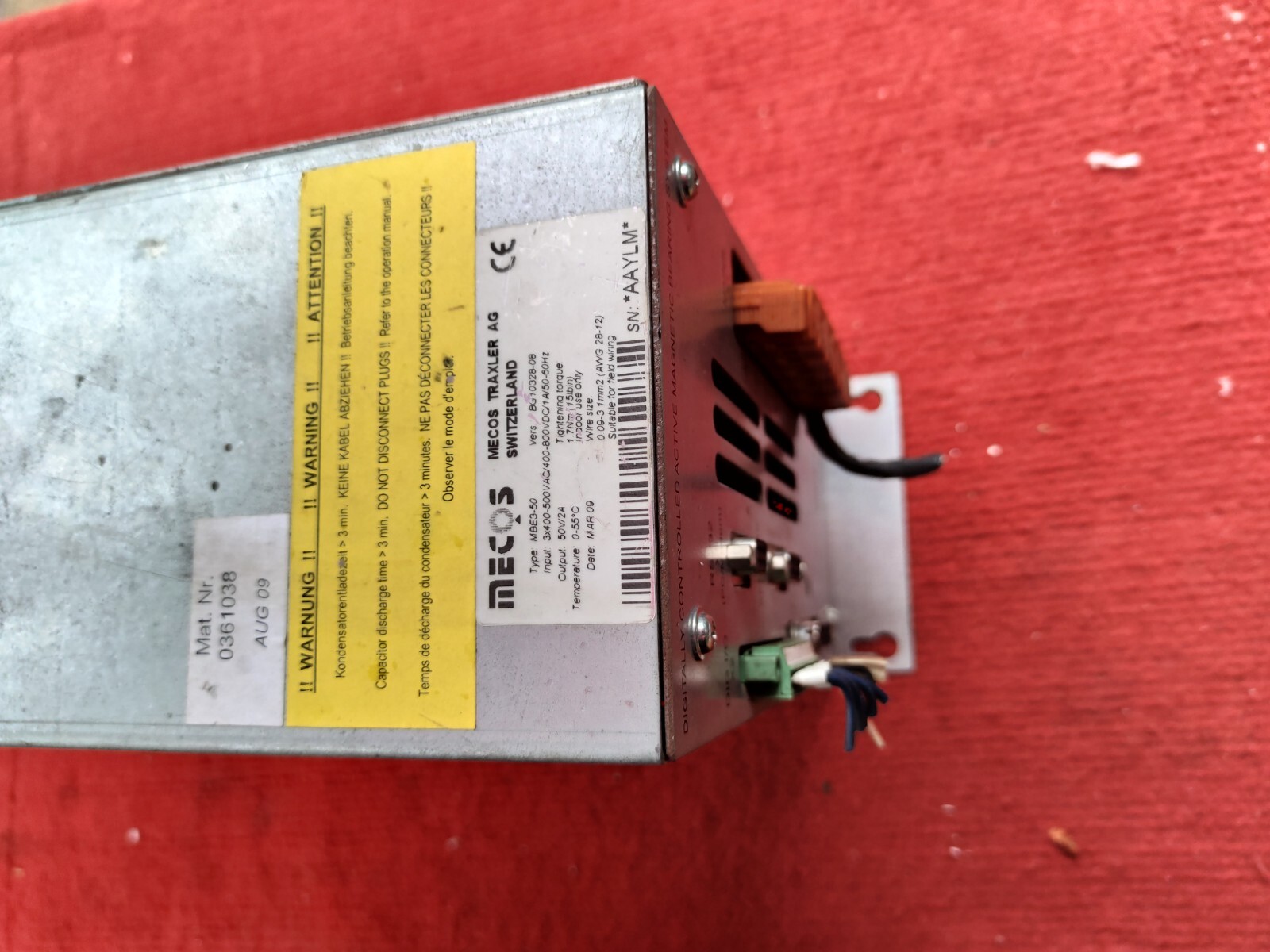 P:VUON Mecos Inverter 3x400-500VAC 1.7Nm MBE3-50 Vers. BG10328-10