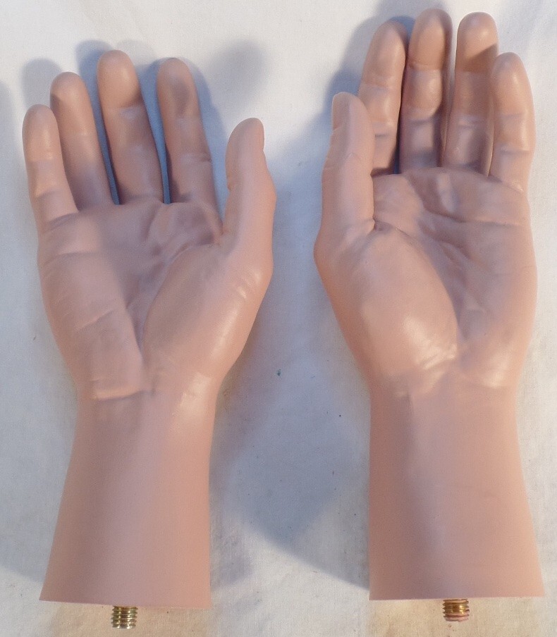 Pair Hands Male Mannequin, Lifesize,  REALISTIC Features & Flesh Tone, Brand NEW